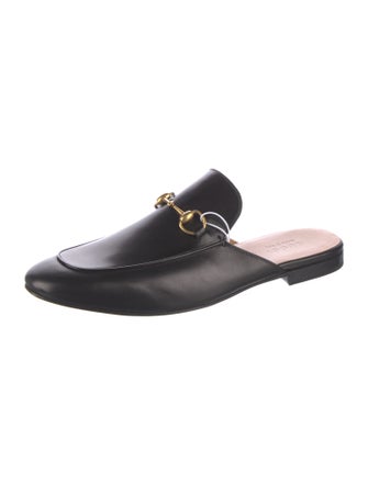 Gucci Horsebit Accent Leather Slippers
