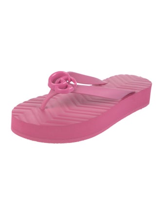 Gucci Double G Logo Rubber Flip Flops