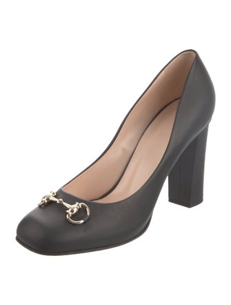 Gucci Horsebit Accent Leather Pumps