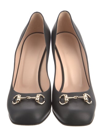 Gucci Horsebit Accent Leather Pumps