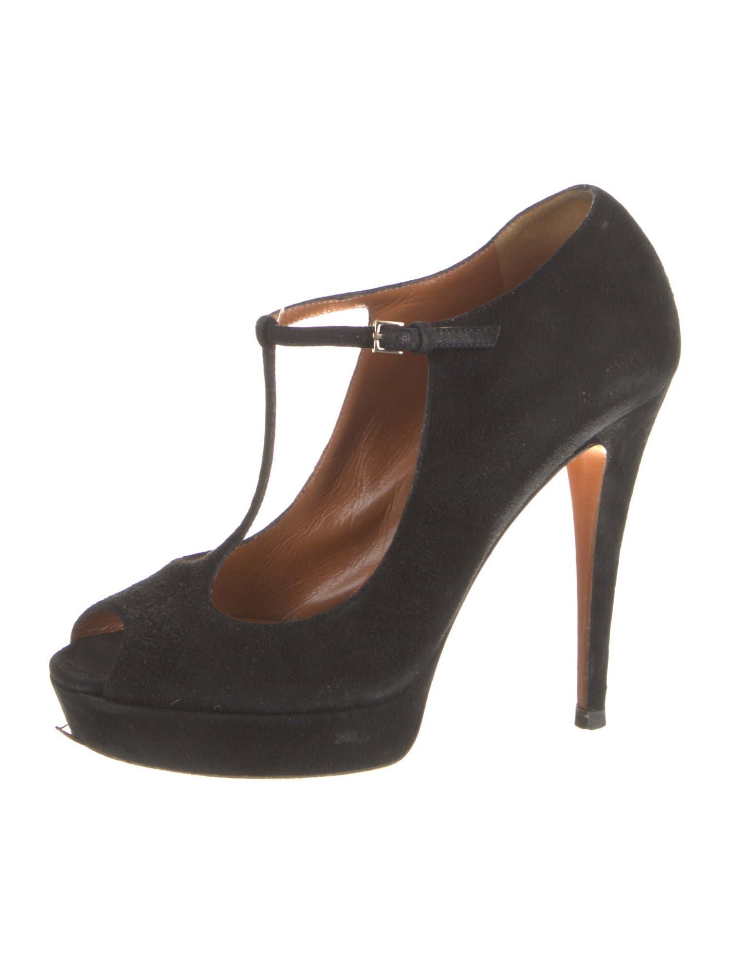 Gucci Suede T-Strap Pumps