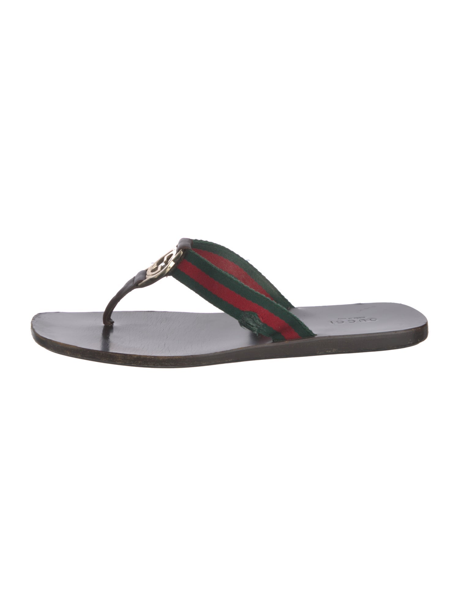 Gucci Web Accent Canvas Slides