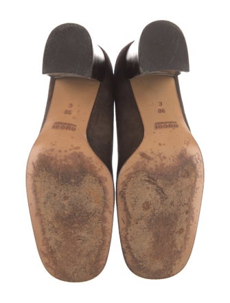 Gucci Horsebit Accent Suede Pumps