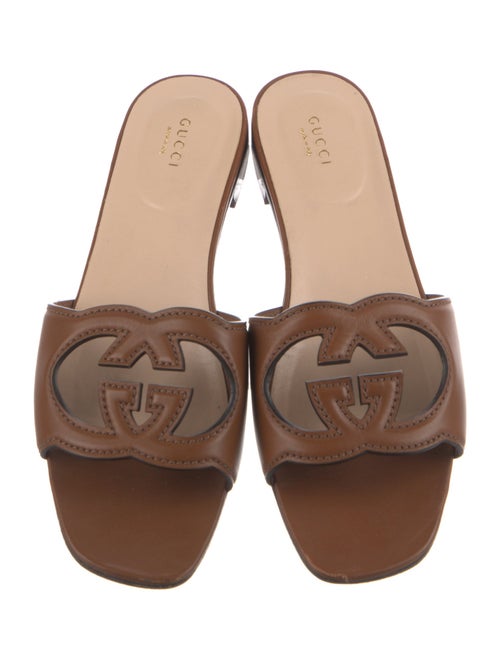 Gucci Interlocking G Logo Leather Slides