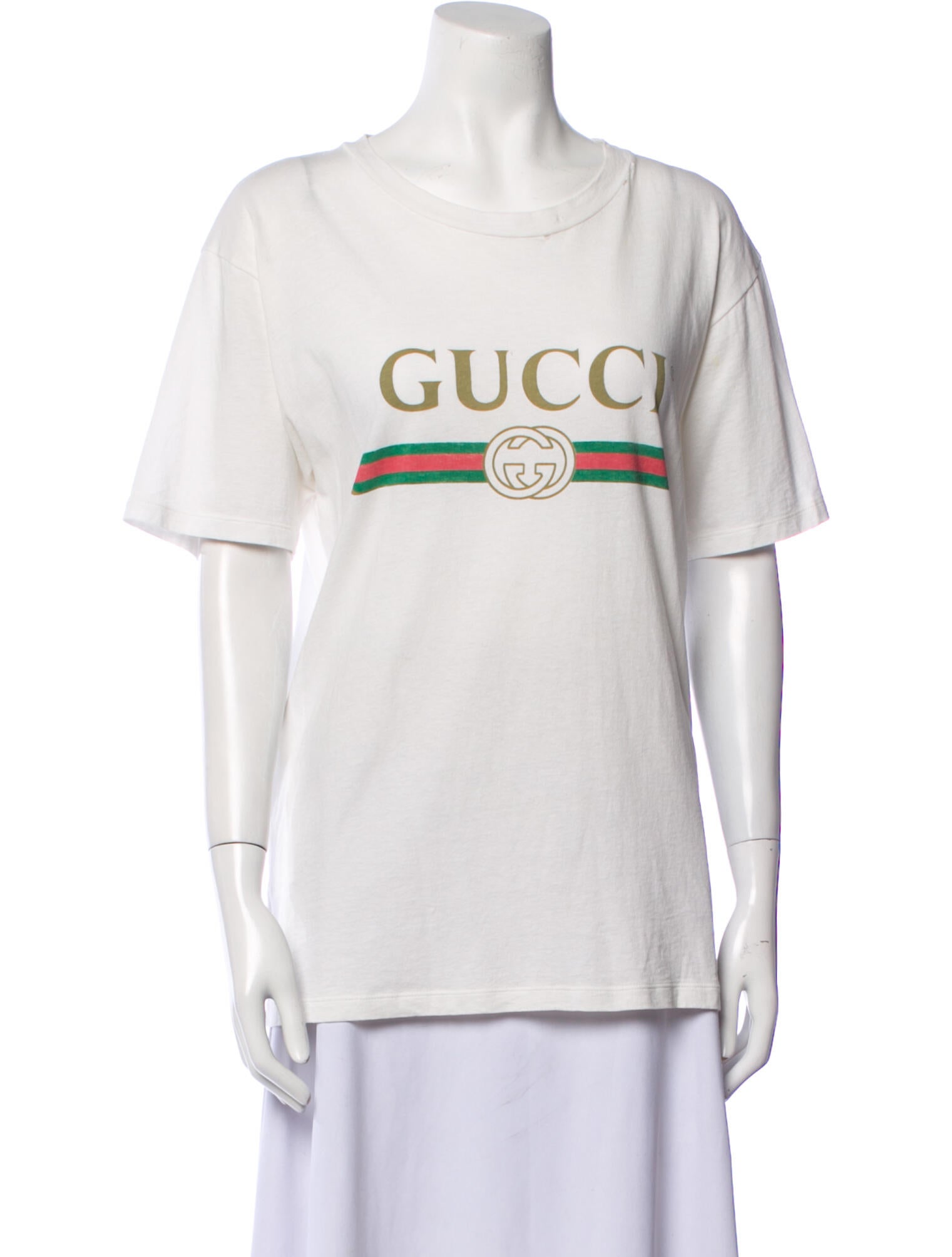Gucci Web Accent Scoop Neck T-Shirt