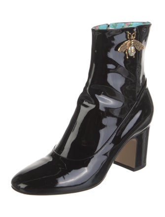 Gucci Bee Accent Patent Leather Boots