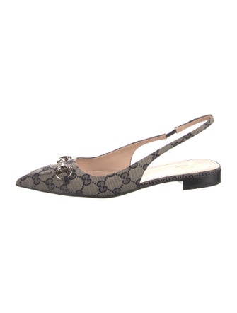 Gucci GG Canvas Canvas Slingback Flats