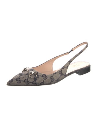 Gucci GG Canvas Canvas Slingback Flats
