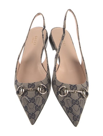 Gucci GG Canvas Canvas Slingback Flats