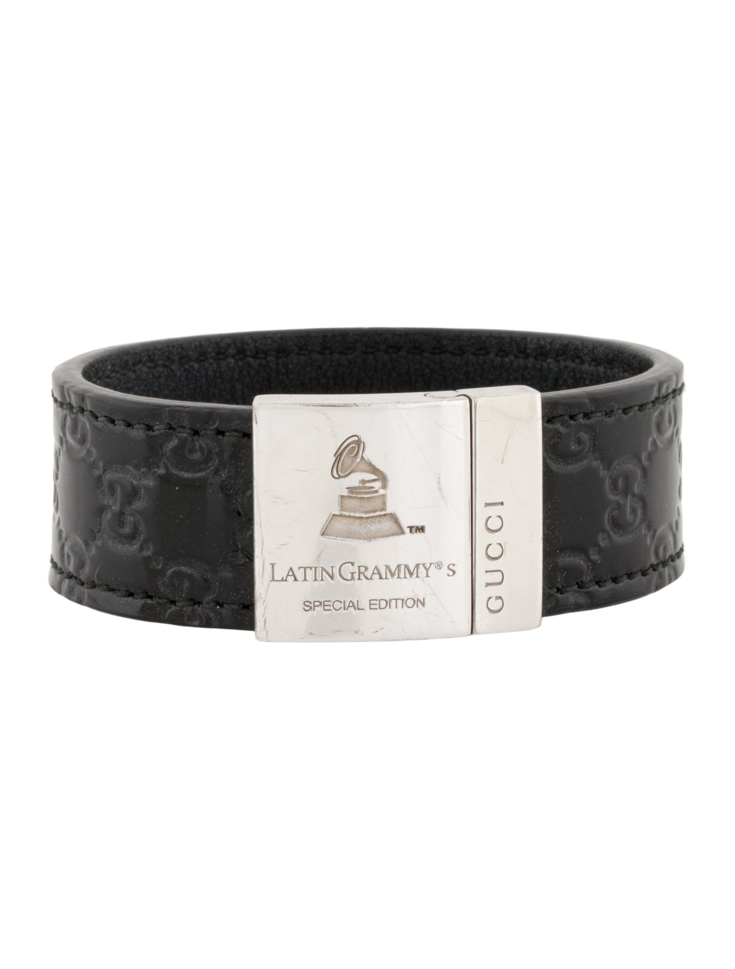 Gucci Leather Embossed Latin Grammy's Special Edition Wrap Bracelet