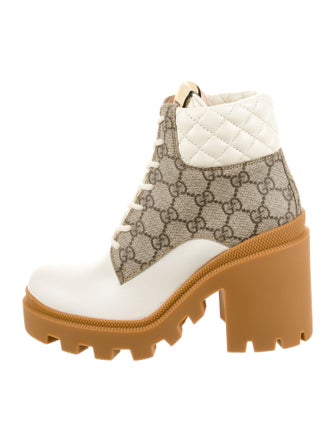 Gucci Printed Combat Boots