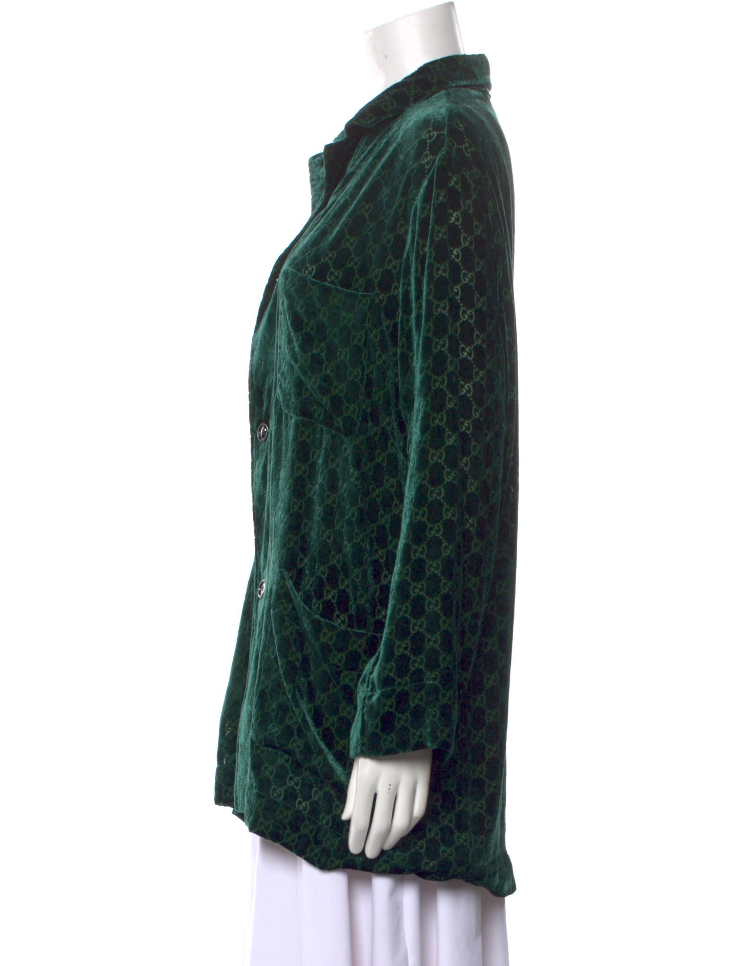 Gucci Printed Long Sleeve Button-Up Top w/ Tags