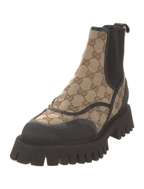 Gucci Canvas Printed Chelsea Boots