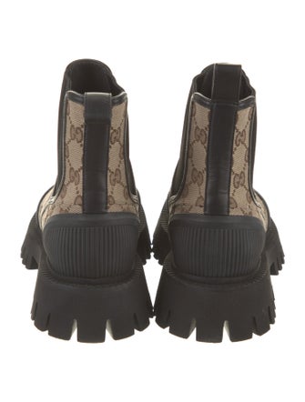 Gucci Canvas Printed Chelsea Boots