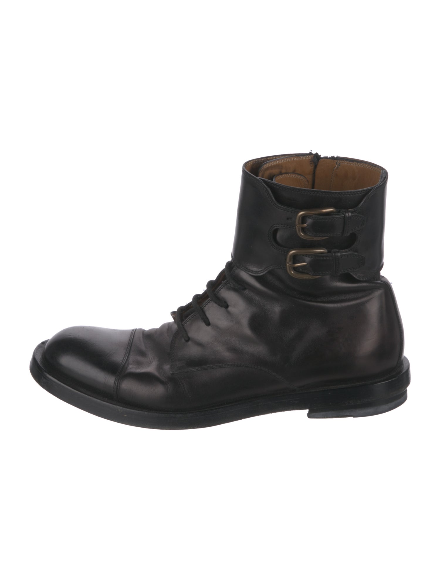 Gucci Leather Combat Boots