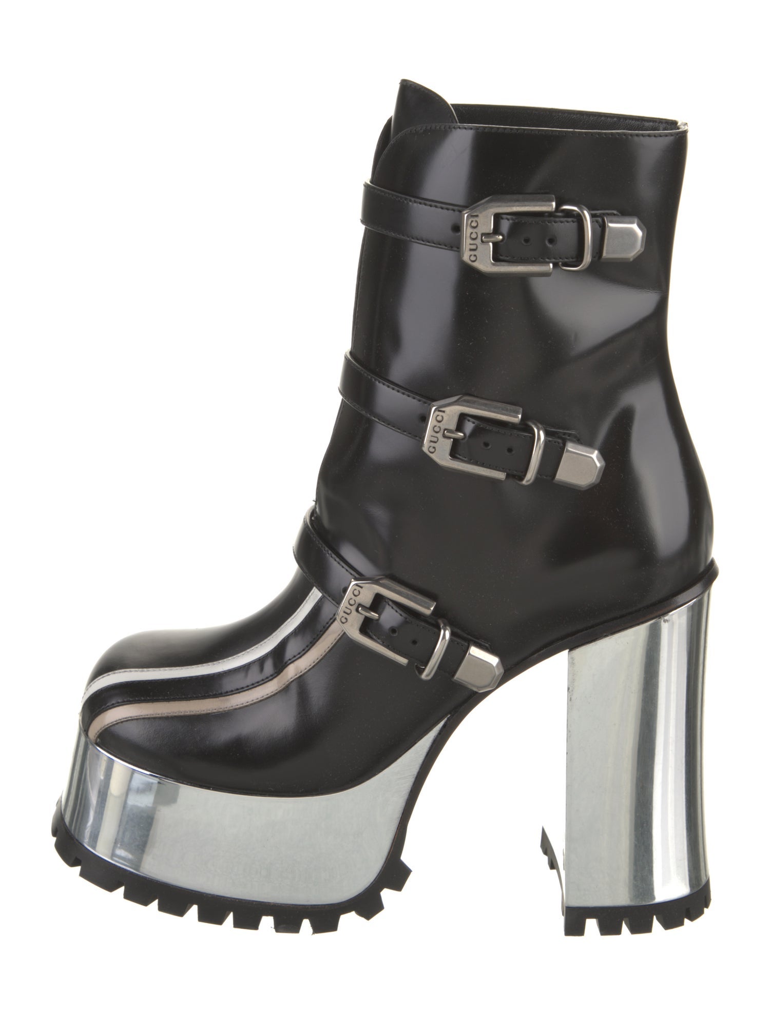 Gucci Leather Moto Boots