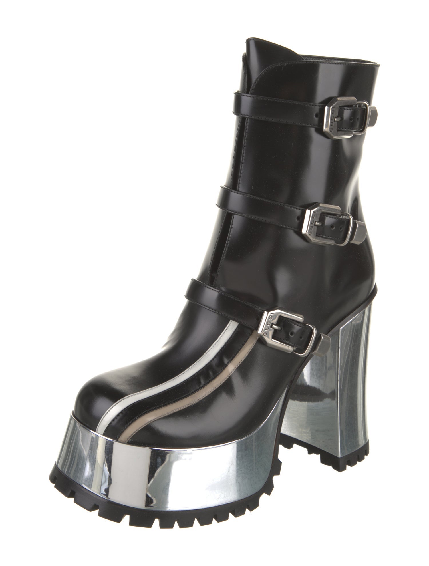 Gucci Leather Moto Boots