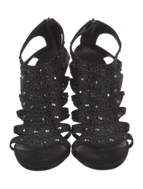 Gucci Satin Crystal Embellishments Sandals