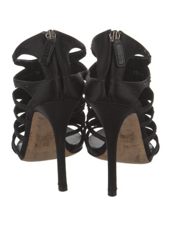 Gucci Satin Crystal Embellishments Sandals