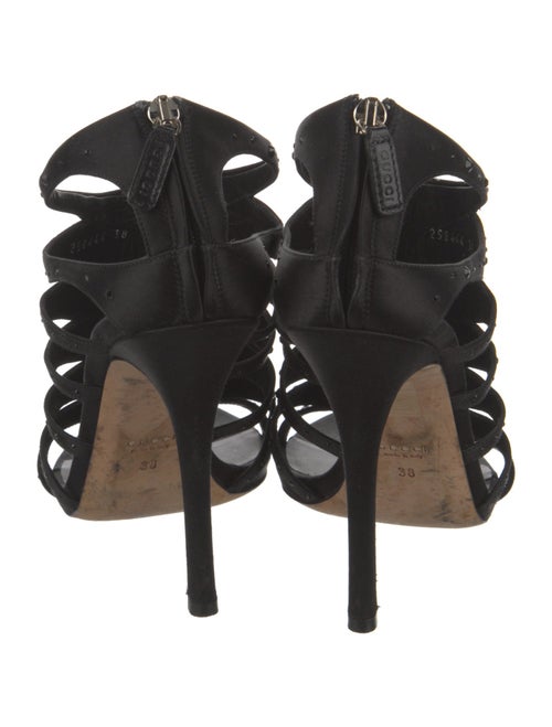 Gucci Satin Crystal Embellishments Sandals