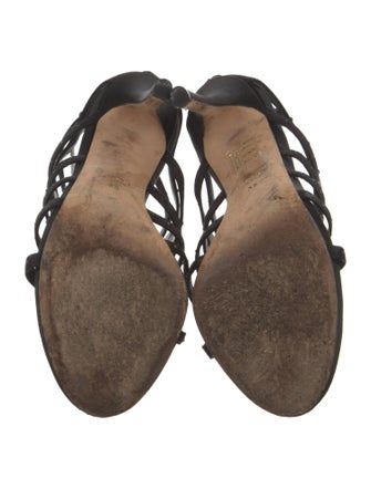 Gucci Satin Crystal Embellishments Sandals