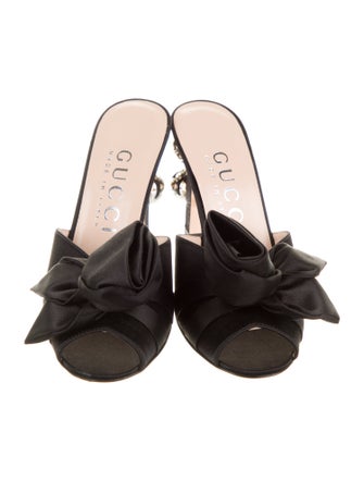 Gucci Satin Bow Accents Slides