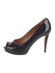 Gucci Patent Leather Cutout Accent Pumps