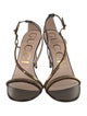 Gucci Leather Chain-Link Accents Slingback Sandals