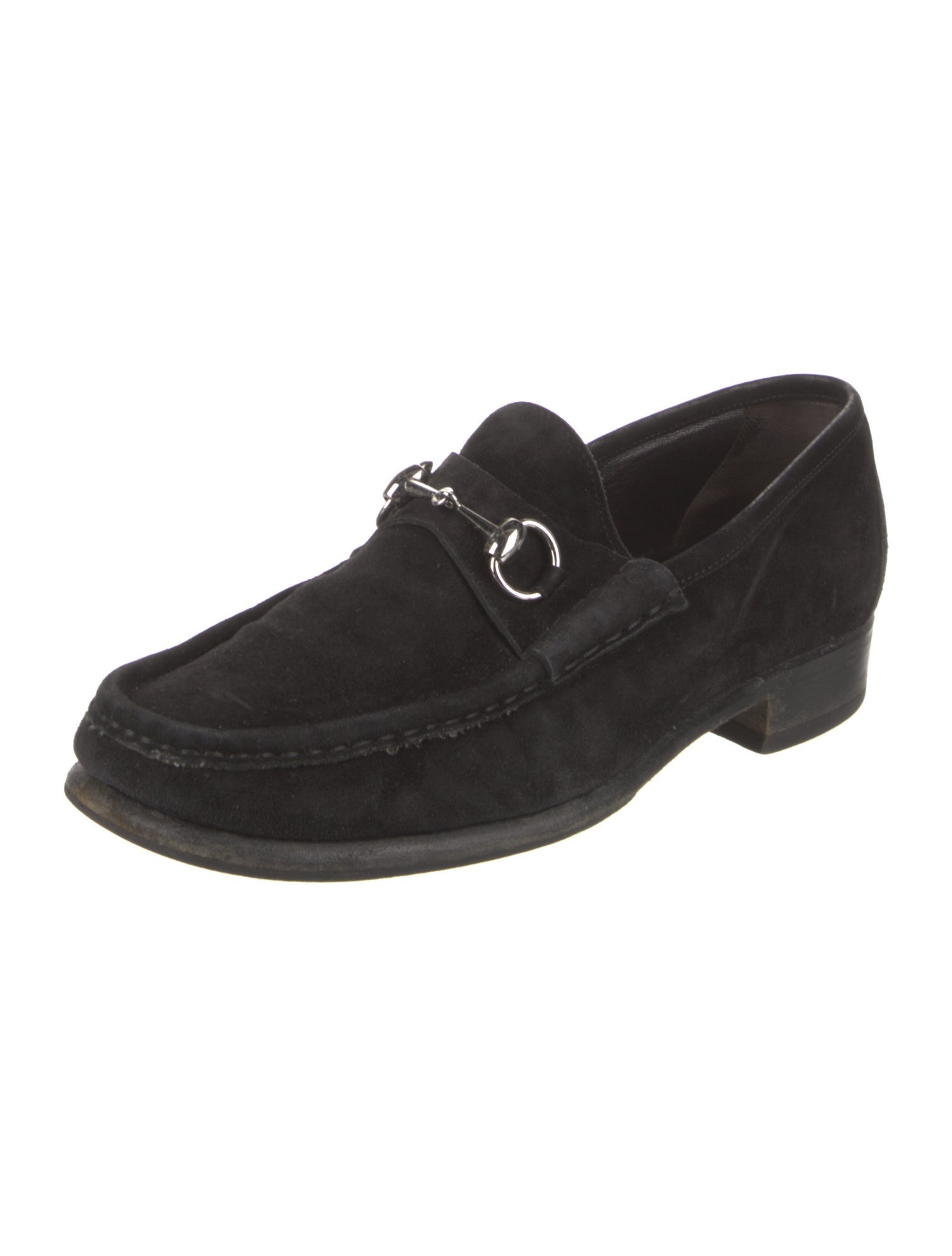 Gucci Horsebit Accent Suede Dress Loafers
