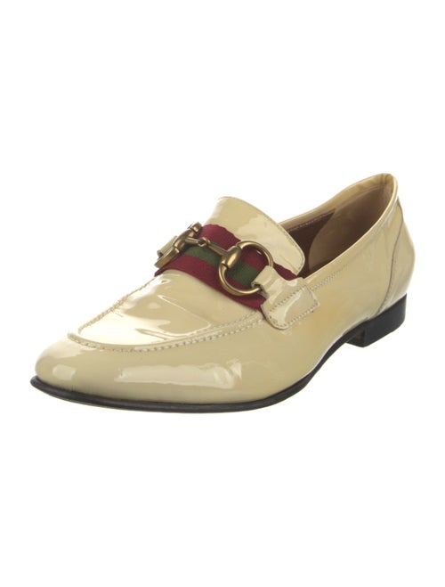 Gucci Web Accent Patent Leather Loafers