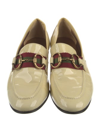 Gucci Web Accent Patent Leather Loafers