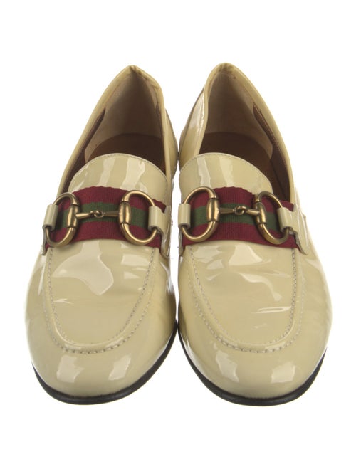 Gucci Web Accent Patent Leather Loafers