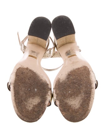 Gucci Double G Logo Leather Sandals