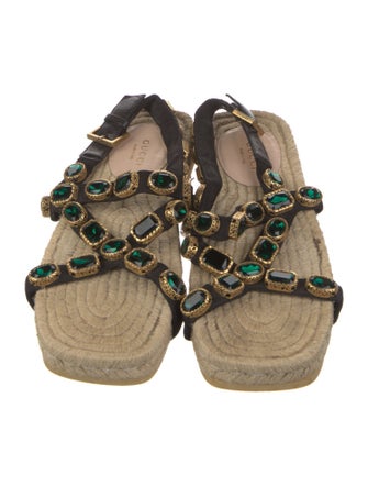 Gucci GG Crystal Jute Espadrilles