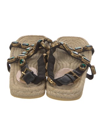 Gucci GG Crystal Jute Espadrilles