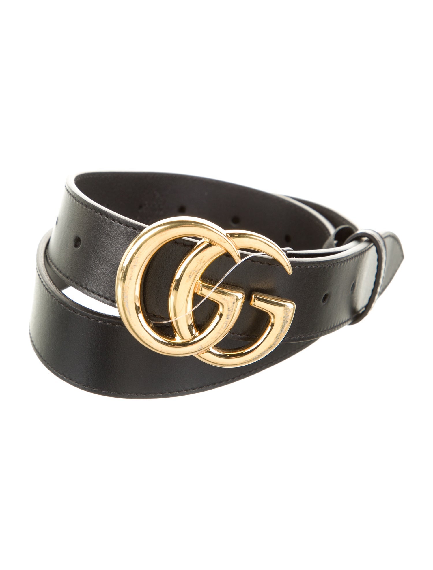 Gucci Double G Logo Calf Leather Waist Belt