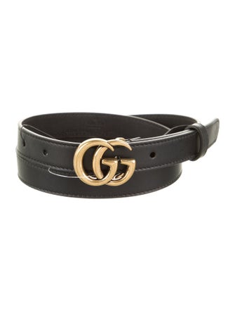 Gucci Double G Logo Skinny Belt