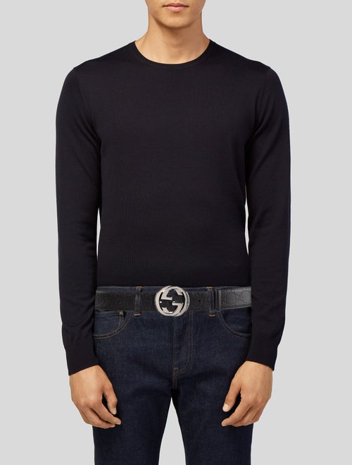 Gucci Embossed Leather Waist Belt