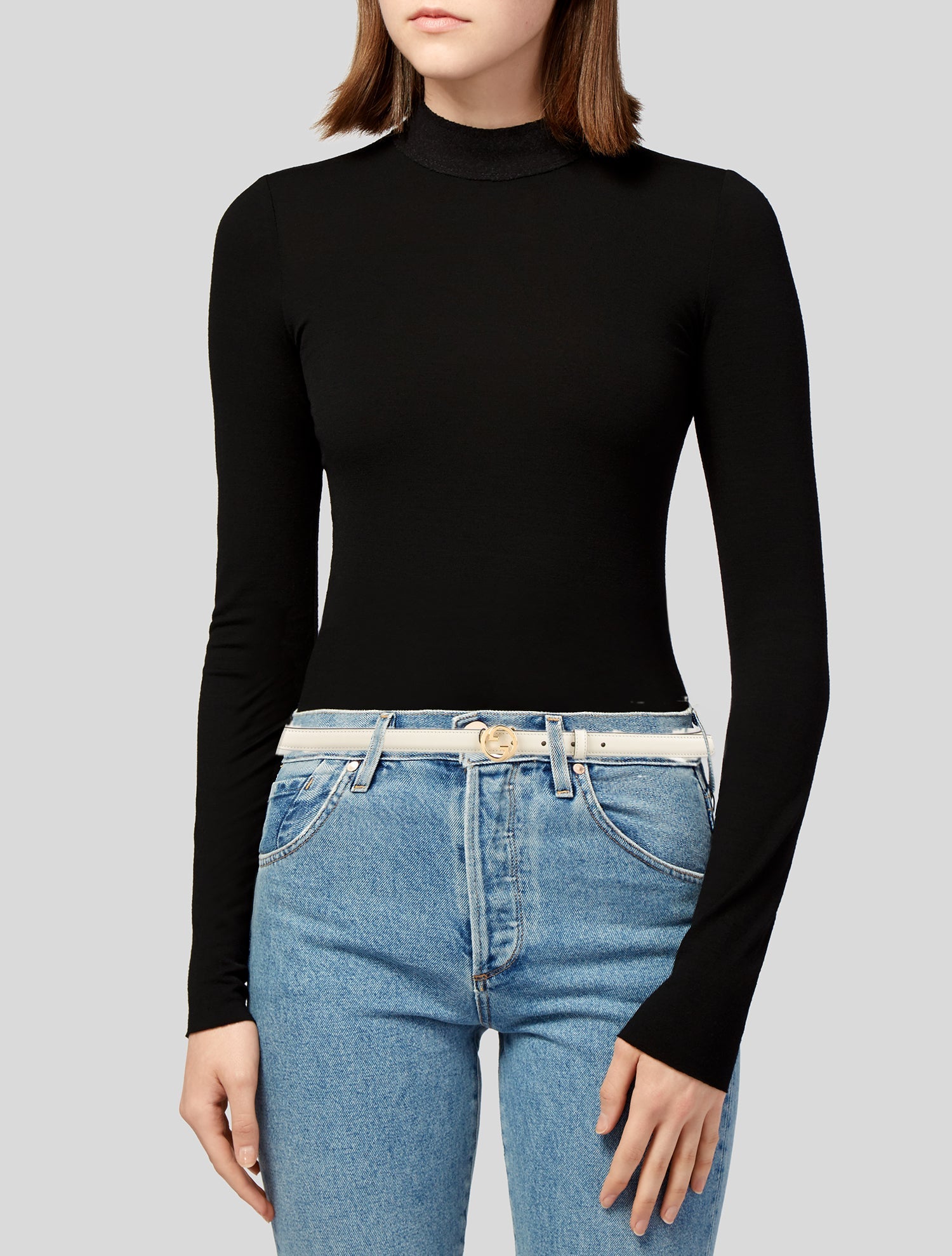 Gucci Interlocking G Logo Skinny Belt
