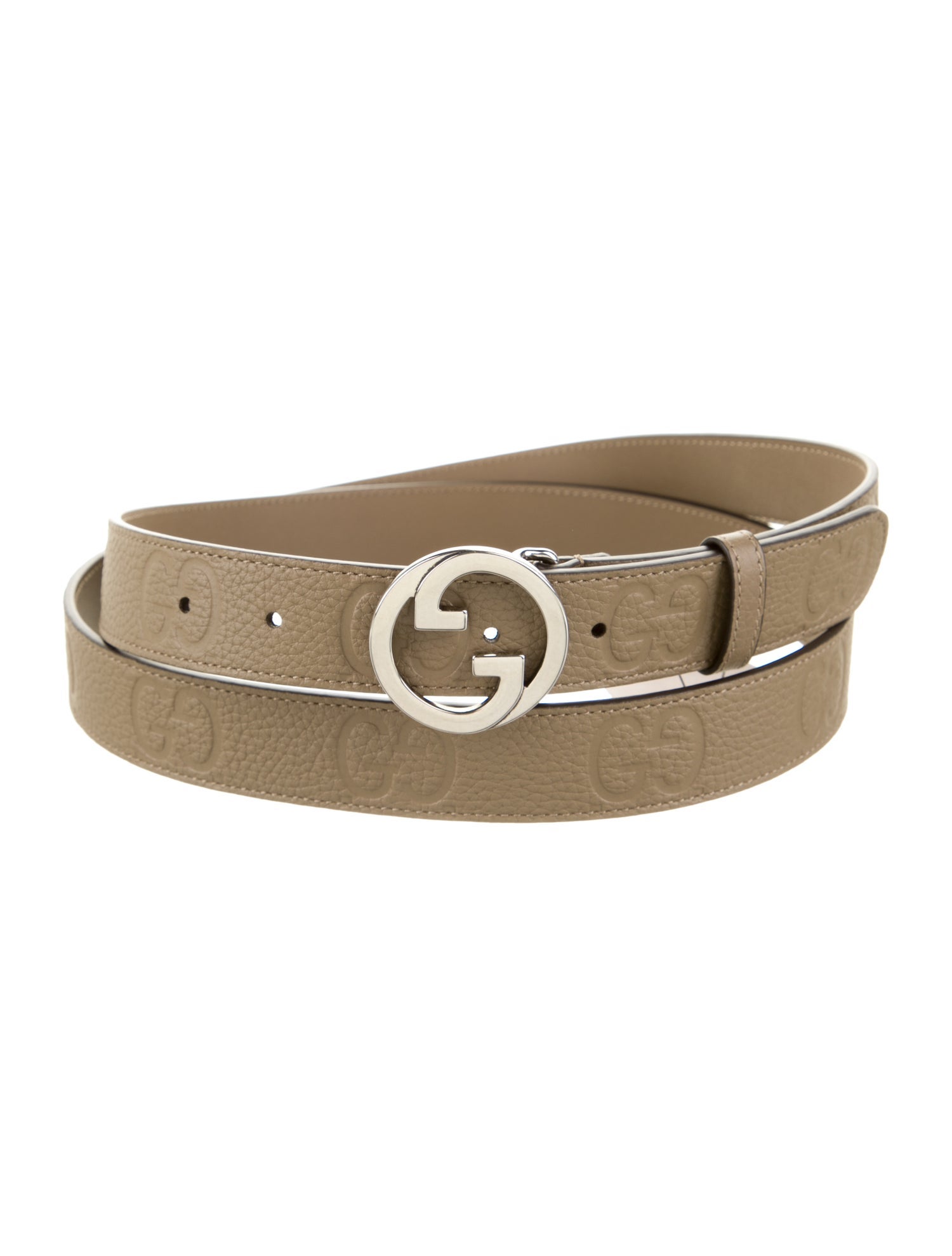 Gucci Interlocking G Logo Calf Leather Belt