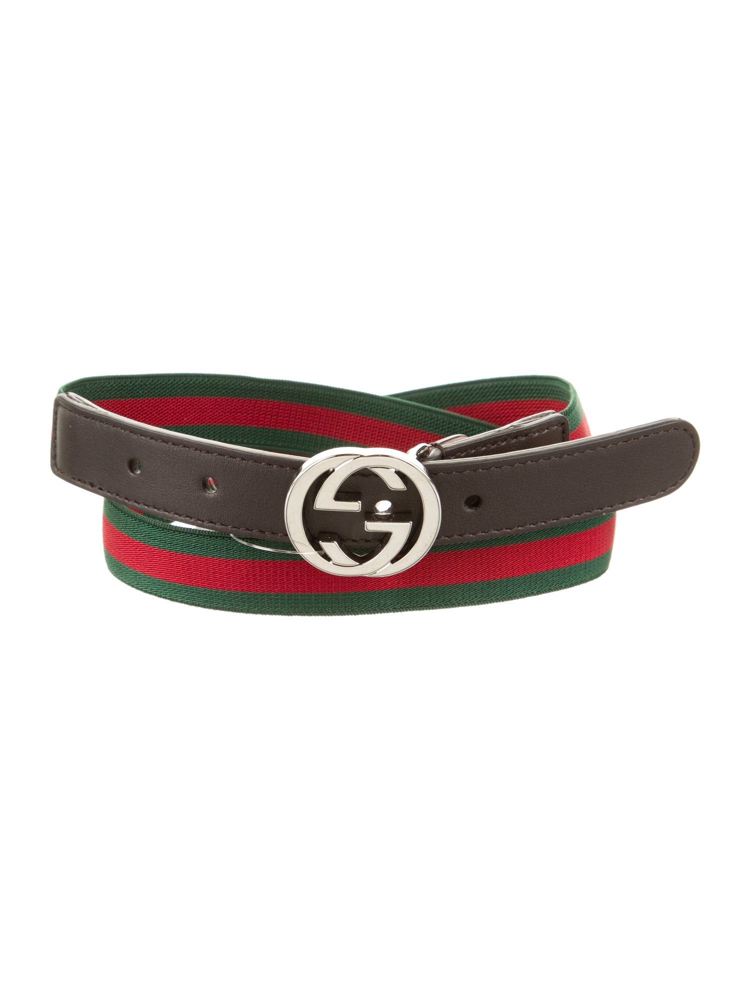 Gucci Web Accent Skinny Waist Belt