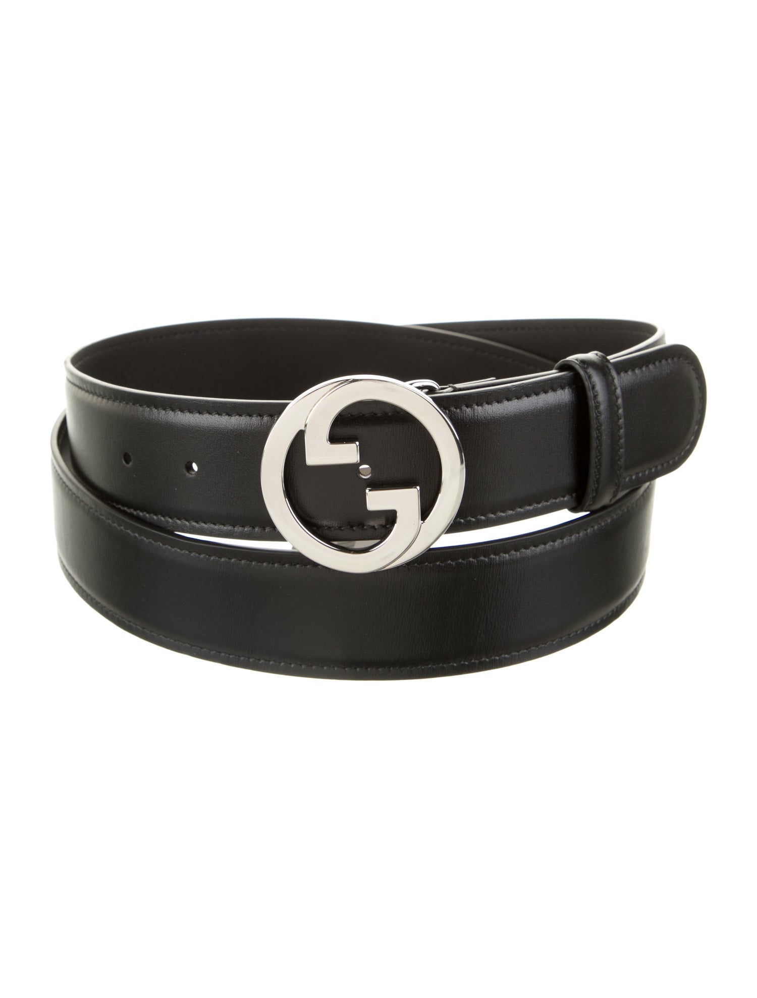 Gucci Interlocking G Logo Calf Leather Belt