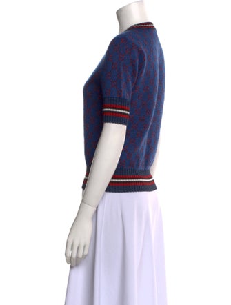 Gucci Printed Mock Neck Top