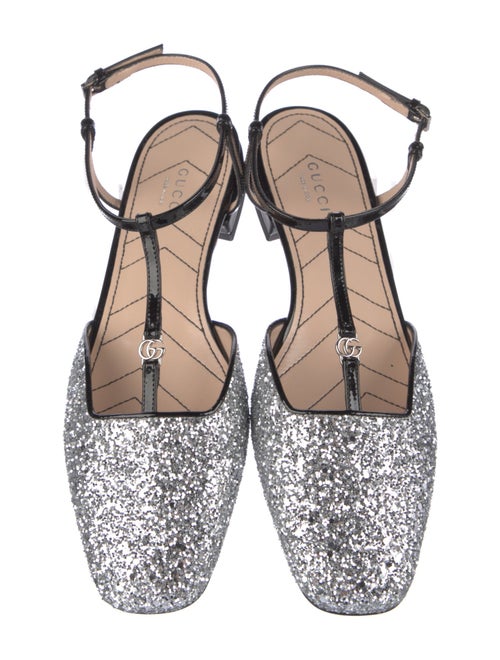 Gucci GG Logo Glitter Slingback Flats