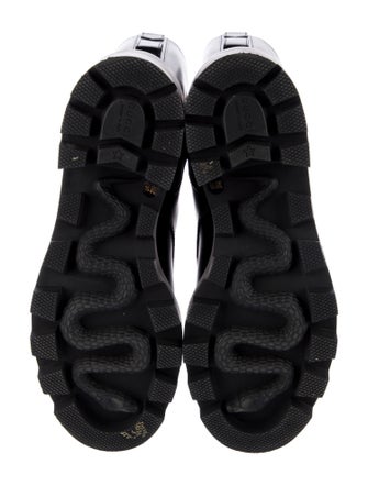 Gucci Web Accent Leather Combat Boots