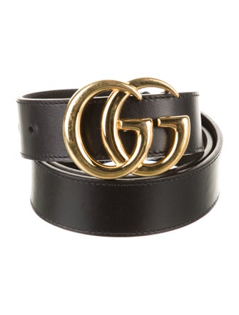 Gucci Double G Logo Leather Belt