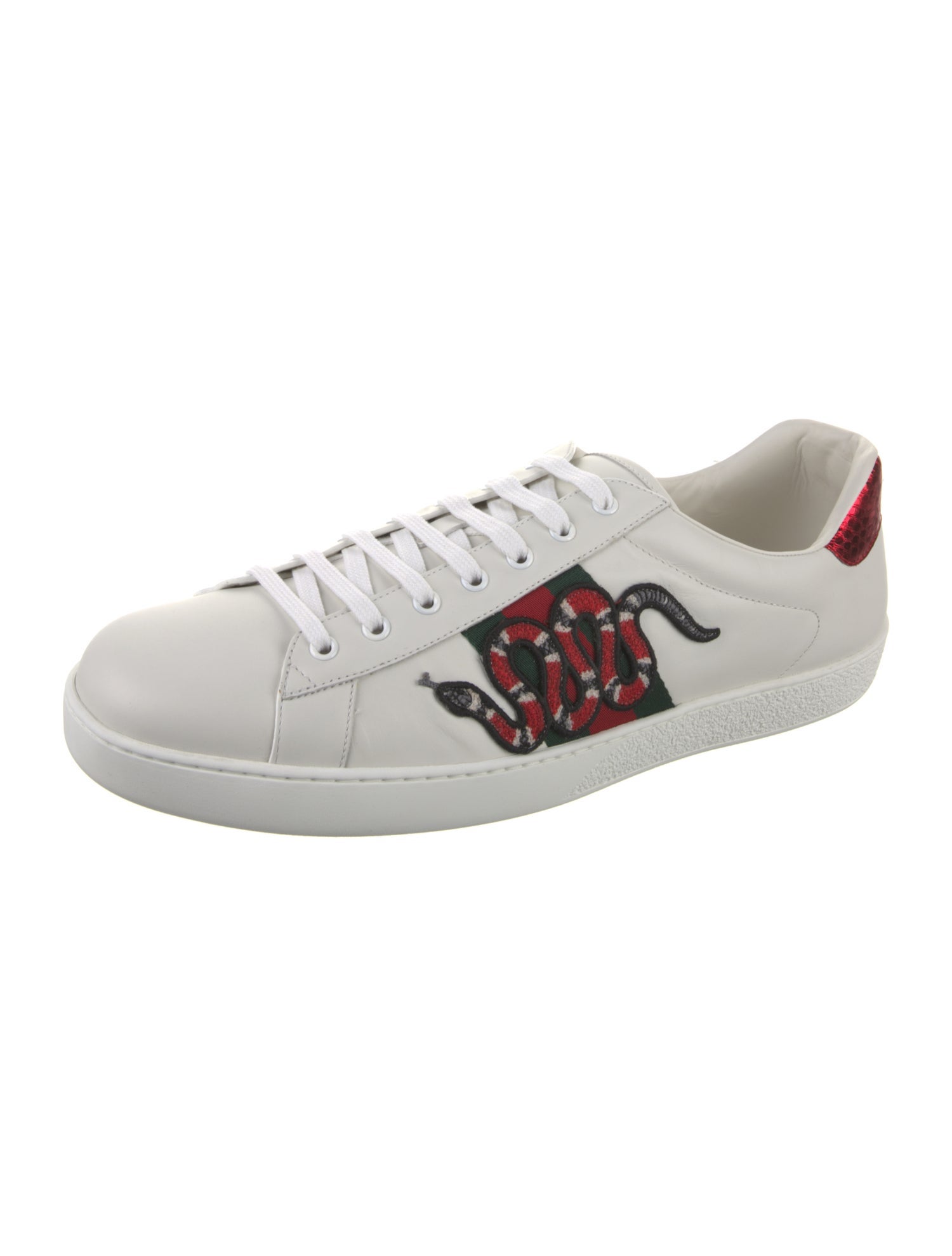 Gucci Web Accent Leather Sneakers