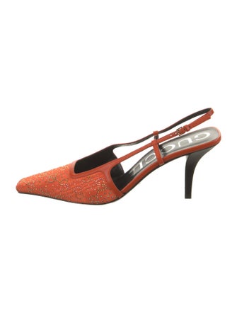 Gucci GG Logo Mesh Slingback Pumps