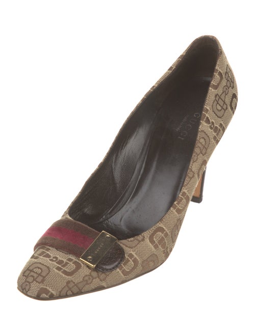 Gucci Web Accent Canvas Pumps