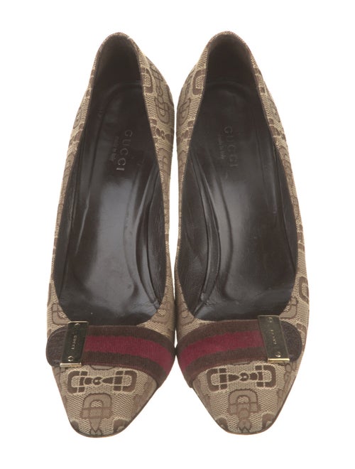 Gucci Web Accent Canvas Pumps